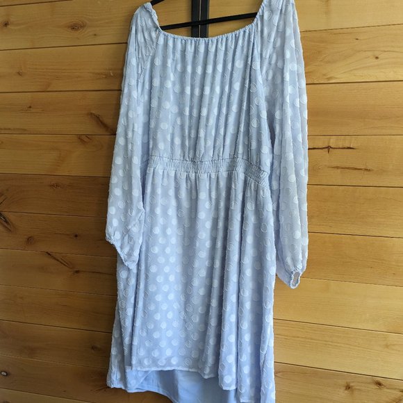 LC Lauren Conrad Baby Blue Dot Dress 4x - Picture 1 of 4